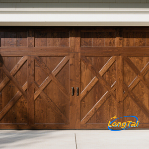 Cửa nhà để xe bằng gỗ rắn dài với chèn kính-Khung gỗ sồi, cửa sổ trang trí, tấm cách nhiệt, hiện đại-Nhìn mộc mạc - Product Image 2