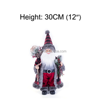 Adornos decorativos de Papá Noel de Navidad en negro y rojo, técnica hecha a mano, bolsa de regalo artesanal, raqueta, adornos navideños para papá
