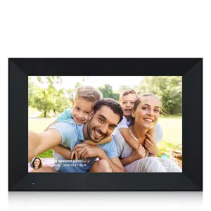 Vídeos com tela de toque 1280x800 HD IPS instantaneamente via Frameo 10.1 Polegada OEM Multilíngue Auto-Giro 48G Moldura de imagem Digital