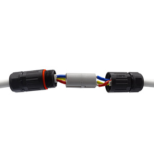 CDF-M3 Mini Waterproof Connector 3-Core Straight <b>Plug</b> In ABS LED Outdoor Use - Product Image 1