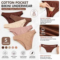 Culottes Solides 7 Pièces en Tissu Tricoté Extensible avec Poche Anti-Embrasure Discrète pour Pantalons de Yoga et Leggings
