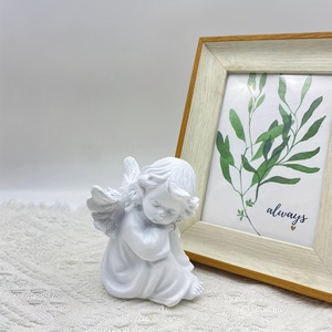 Statuetta Vintage INS di Angioletto in Resina con Ali Aperte, Stile Francese, Ornamento da Scrivania Ecologico, Regalo per Matrimonio e Compleanno, Decorazione Fotografica - Product Image 4