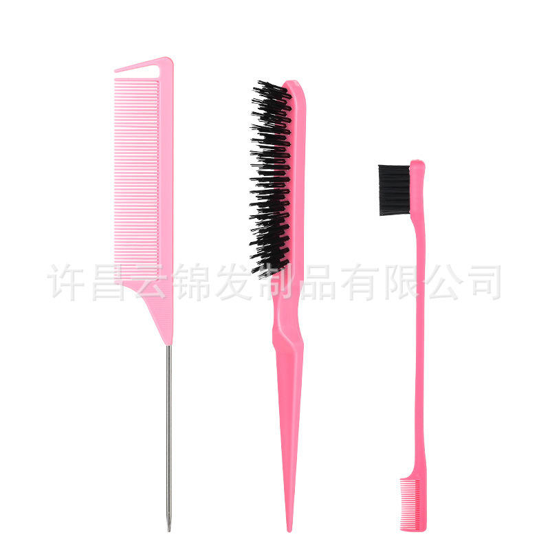Ensemble de trois peignes à cheveux roses à crochets
