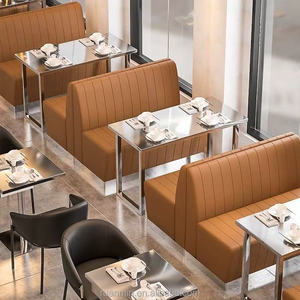 Juego de Mesas y Sillas de Acero Inoxidable Moderno de Lujo Ligero para Restaurantes, Hoteles, Comedores Escolares, Cafeterías, Bares, Sofás, Ecológico y Duradero - Product Image 1