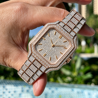 Montre pour homme en moissanite certifiée GRA, couleur D, testée au diamant, avec réserve de marche automatique