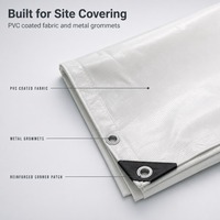Patches d'angle renforcés en PVC blanc avec œillets métalliques pour bâche enduite pour la couverture de chantier