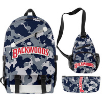 Sac à dos 3-en-1 en tissu Oxford durable, imprimé par sublimation intégrale, motif Backwoods Cookie RAW, pour ordinateur portable et voyage, prix d'usine