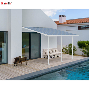 Diseño moderno blanco Anti-oxidación de marco de aluminio <span class=keywords><strong>Patio</strong></span> cubierta-Paso de <span class=keywords><strong>policarbonato</strong></span> <span class=keywords><strong>techo</strong></span> toldos cubren piscinas - Product Image 4