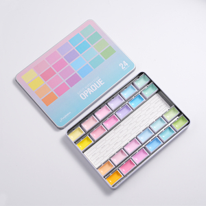 Peintures à l'<span class=keywords><strong>aquarelle</strong></span> semi-humides Macaron 24 couleurs Fontainebleau, godets détachables, peintures <span class=keywords><strong>pastel</strong></span> aquarelles - Product Image 1
