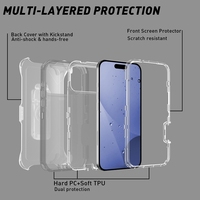Étui robuste Defender avec clip ceinture, anti-jaunissement, antichoc, protection intégrale 360° pour iPhone 17 16 15 Pro Max – Vente en gros