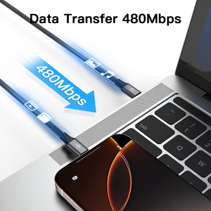 <span class=keywords><strong>Cable</strong></span> <span class=keywords><strong>USB</strong></span>-C a <span class=keywords><strong>USB</strong></span>-C de Carga Rápida y Transferencia de Datos de 480 Mbps, Trenzado de Nailon de 1M 2M, <span class=keywords><strong>Cable</strong></span> <span class=keywords><strong>USB</strong></span> 2.0 Tipo C para Teléfono Móvil Android - Product Image 5