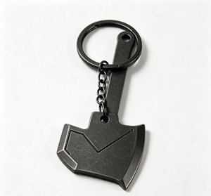 Porte-clés en métal noir en forme d'axe, en alliage de zinc, souvenir vintage, cadeau promotionnel - Product Image 2