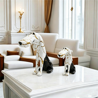 Figurine créative de teckel à grande bouche colorée en résine pour la décoration intérieure et les cadeaux, idéale pour la peinture par transfert d'eau.