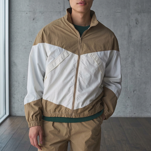 <b>Men</b> Color Blocking Racer <b>Jacket</b> Hooded Zipper Closure Waterproof Breathable Windproof <b>Casual</b> Winter Polyester Outerwear - Product Image 1