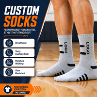 Chaussettes de sport mi-mollet personnalisables avec logo, élastiques, respirantes, anti-ampoules, pour hommes, idéales pour le basketball