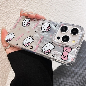 เคสโทรศัพท์ลายการ์ตูนแมวสีเงินสำหรับ iPhone 16 15 14 13 12 11 Pro XS MAX - Product Image 5