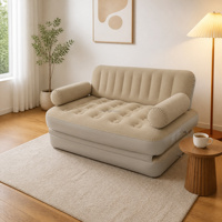 Sofá Inflable Plegable de PVC, Sofá de Aire Portátil, Cama de Aire, Silla, Colchón de Aire con Bomba Integrada, Canapé Gonflable