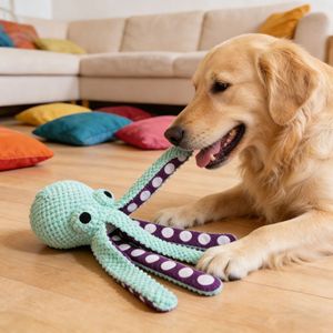 Juguete de Peluche con Sonido para Perros, Pulpo, Juguete Interactivo para Perros, Juego de Tira y Afloja - Product Image 2