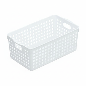 Cesto portaoggetti bianco largo Inomata - Product Image 1