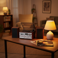 Dosound Lecteur de disques vinyles vintage 9 en 1 avec lecteur CD cassette vinyle avec lecture USB vidéo Toca Disco Vinilo Tocadiscos De Vinilo