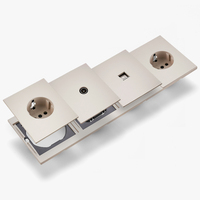 Enchufe de Pared WESA, Enchufe Europeo, Enchufe Múltiple para TV con RJ45 Ethernet, Enchufe Doble para el Hogar, Combinación Libre, Diseño Moderno de Lujo