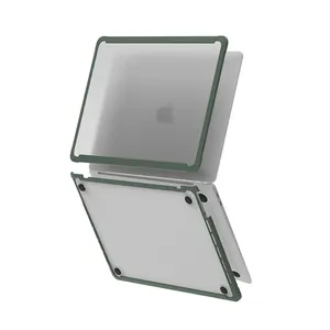 WiWU darbeye dayanıklı dizüstü sabit Macbook çantası iShield dizüstü koruyucu kılıf kabuk çift renk Anti-Scratch dizüstü vücut koruma