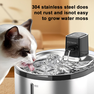 CITICITY Automatic Cat Pet Water Fountain High Quality Stainless Steel <b>Battery</b> Operated for Drinking and Food Feed Use - Product Image 5