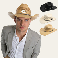 Sombrero de Sol Personalizado para Hombre y Mujer, de Papel, para Playa, Diseño de Vaquero, para Surf, con Logotipo Personalizado