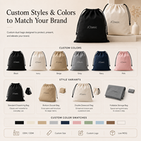 Sac à poussière personnalisé en coton avec cordon de serrage et logo, pochette de rangement douce et réutilisable pour chaussures, sacs à main, cadeaux, commandes en gros, OEM, ODM, voyage