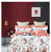 Ensemble de literie en tissu 100% coton de haute qualité, 4 pièces, drap plat imprimé, fourni par l'usine
