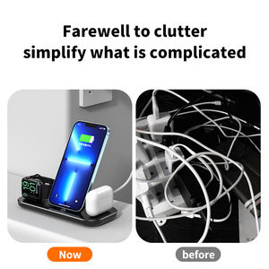 Cargador Inalámbrico para Teléfono, Reloj Inteligente y Auriculares, Estación de <span class=keywords><strong>Carga</strong></span> Plegable y Portátil, Gran Venta, 3 en 1, <span class=keywords><strong>Carga</strong></span> Rápida de 15W para <span class=keywords><strong>iPhone</strong></span> - Product Image 5