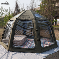 Tente de camping gonflable spacieuse FR grand format OEM/ODM avec fenêtres en maille pour ventilation, abri dôme extérieur