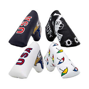 Housse de tête de club de golf personnalisée en cuir PU, broderie, pour putter, vente chaude - Product Image 2