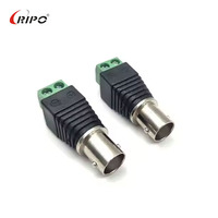 Conector Hembra BNC de Fábrica RIPO, Bloques de Terminales con Tornillos, Plástico y Cobre Negro para RG58/RG6, Hecho en China, Shenzhen