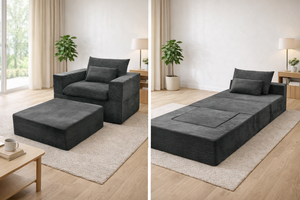 Sillón de terciopelo con otomana, sofá individual compacto para sala de estar, muebles para apartamento, suministro personalizado de fábrica - Product Image 3