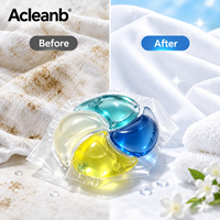 Capsules de lessive écologiques jetables 4-en-1 en gros, faible mousse, solubles dans l'eau, pour le lavage en machine des vêtements
