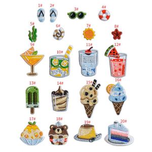 New Design Self Adhesive Embroidery Summer Style Tea Time Desert Popsicle Ice Cream Patch for Clothes Hat Bottle Decoration - Product Image 1