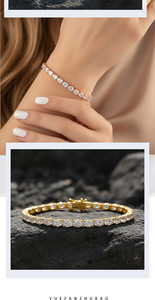 Women's 925 Sterling Silver Tennis <b>Bracelet</b> With Round Moissanite Stones Channel Setting Classic Everyday Wear Jewelry - Product Image 6