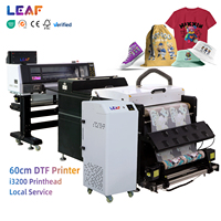LEAF Impresora DTF Impresora 60cm A3 2 * i3200 Cabezales Impresoras Dtf Transferencia Camiseta DTF Impresora de inyección de tinta con agitación de polvo