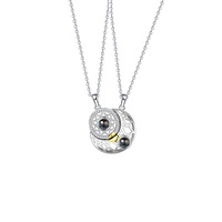 Colliers tendance en promotion : Collier couple Soleil et Lune, Bijoux pour femme et homme, Pendentif chaîne de clavicule pour femme