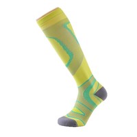 Chaussettes de compression professionnelles respirantes et absorbantes pour mollets, motif personnalisé, design longue tige pour la course à pied en automne, avec bordure inférieure.