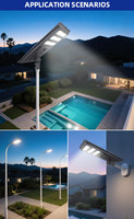 Ip66 300W 400W 500W Lampadaire Solaire Extérieur Étanche Puissant Applique Murale Avec Capteur De Mouvement Pour Jardin Garage Parking