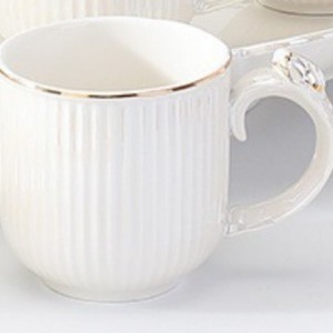Cream-style drinking cup home <b>set</b>, living room coffee table, high-end ceramic cups, cup holder, tea <b>set</b> - Product Image 5