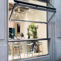 Fenêtre pliante verticale en gros, conception simple, fenêtre pliante en aluminium, fenêtre en verre