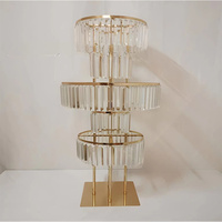 Lampe de sol en cristal en spirale dorée, éclairage de chemin de mariage, centre de table décoratif pour banquets et événements