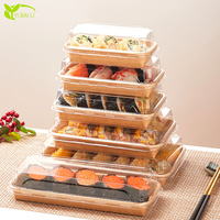 Bandeja para Sushi de Papel Kraft, Caja Desechable para Pastelería, Postres, Tiramisú, Contenedor de Alimentos para Llevar, Personalizable con Logotipo