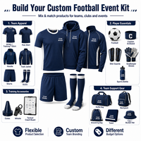 Conjunto de Ropa Deportiva Personalizada para Equipos de Fútbol con Camisetas de Entrenamiento, Sudadera con Capucha, Pantalones Deportivos, Pantalones Cortos, Calcetines, Mochila, Bolsa de Deporte, Gorra, Toalla, Botella y Balón
