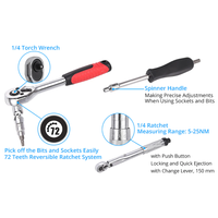 Jeu de clés à douilles professionnel de 216 pièces, 1/2"3/8" 1/4"Dr, jeu de douilles CRV, kit d'outils, outils à main pour mécaniciens