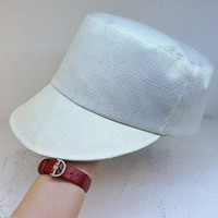 Sombrero de equitación de lino y algodón, transpirable para verano, gorra plana adelgazante para el rostro, gorra fina y sencilla.