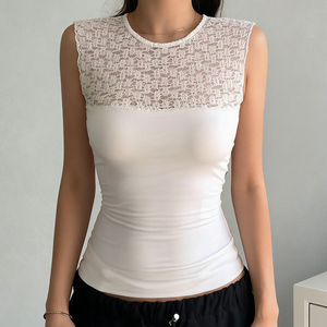 เสื้อกั๊กผ้าลูกไม้ปะติดสีพื้นอเนกประสงค์ ดีไซน์ใหม่สไตล์สาวหวาน สวยหรู ทันสมัย - Product Image 6